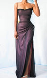 LTP1580,Sexy Black Chiffon Pink Layer Sheath Long Prom Evening HZ0307
