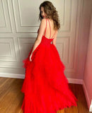 LTP1759, Red Color Popular 2025 Long Prom Dresses, Girl Graduation Dresses, Fashion Wedding Guest HZ0307