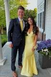 V Neck Blue Mermaid Long Formal HZ0307