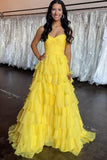 Sweetheart Blue Chiffon Tiered A-line Formal HZ0307